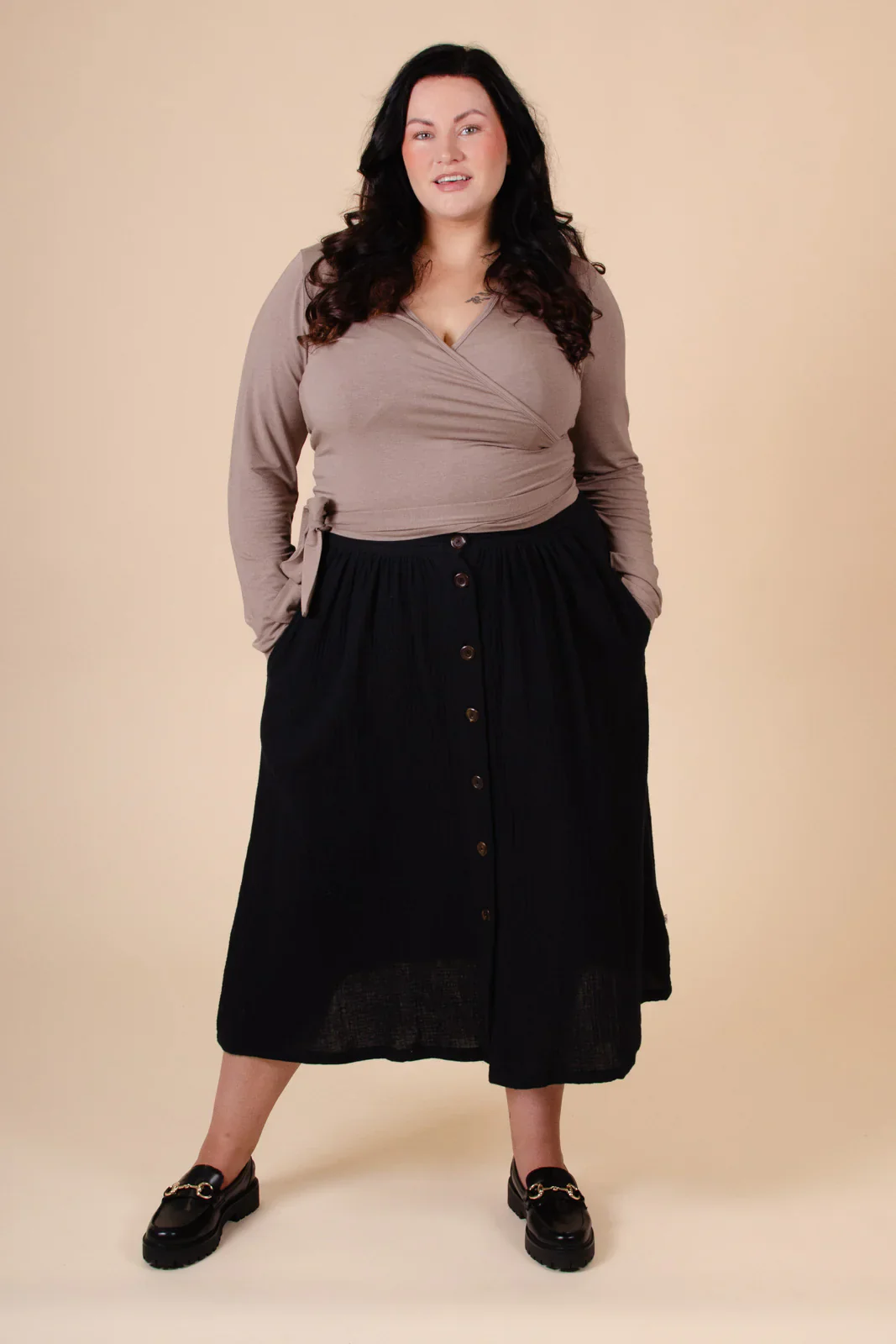 Button Skirt Black - Image 4