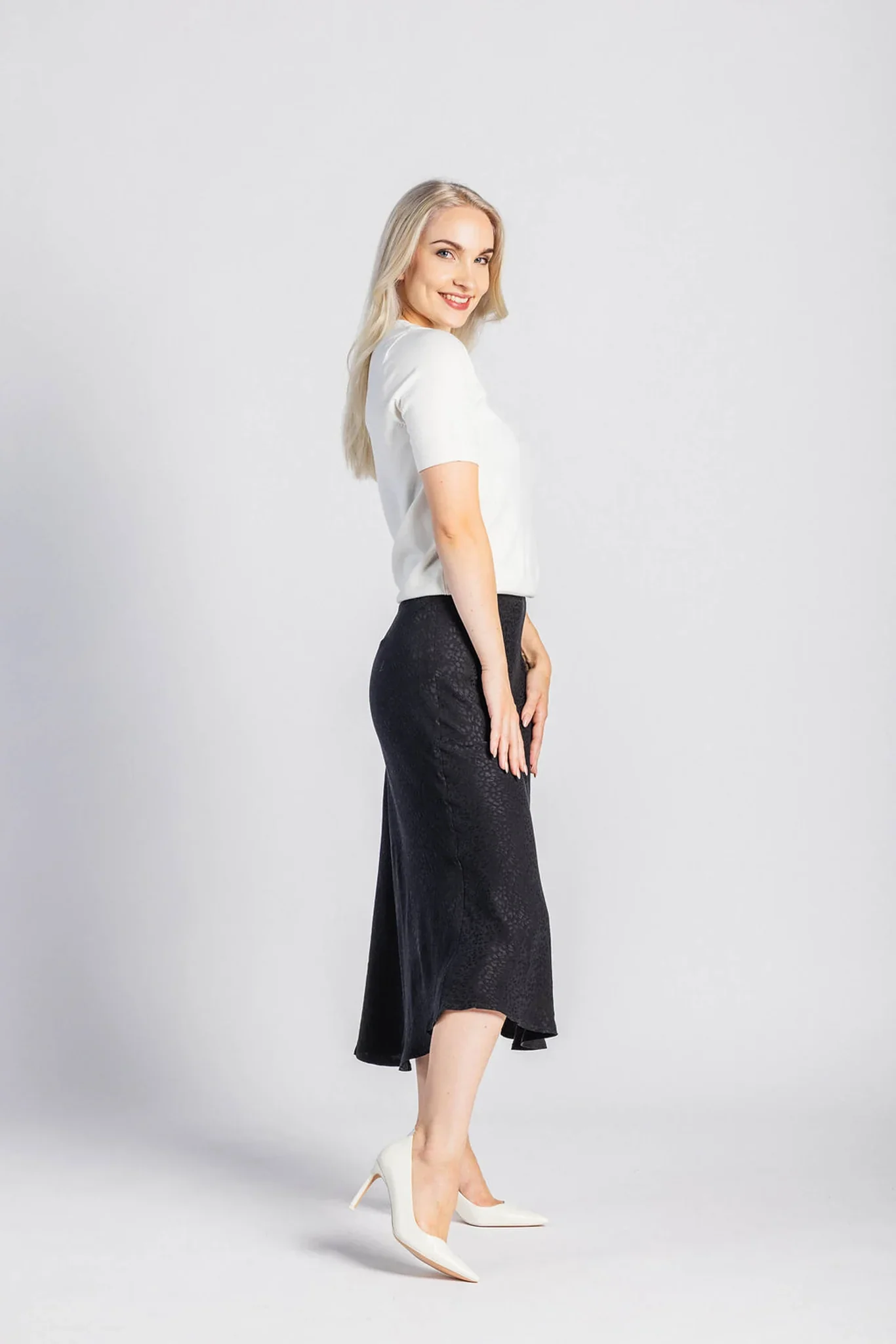 Classic Midi Skirt, Black Leo - Image 4