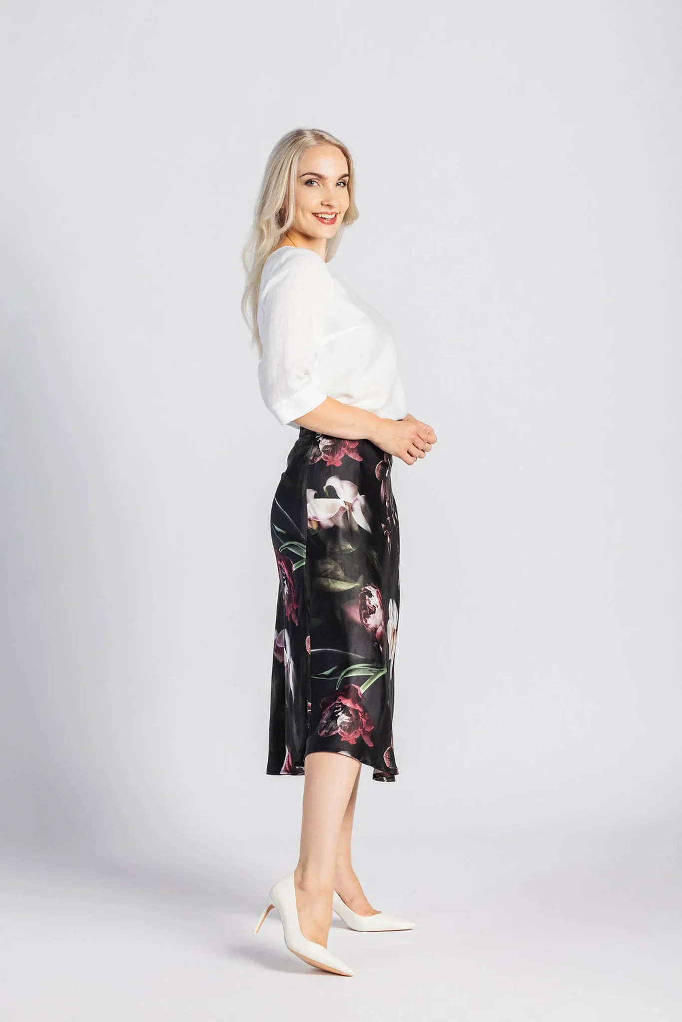 Classic Midi Skirt, Noir - Image 3