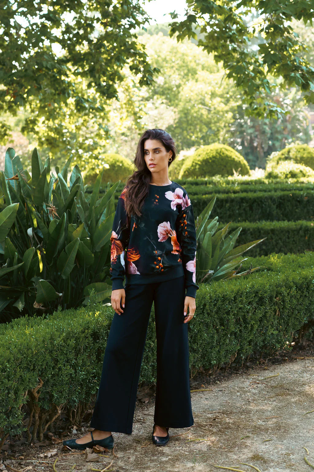 Casual Chic Print Shirt, Copper Flower - Image 3