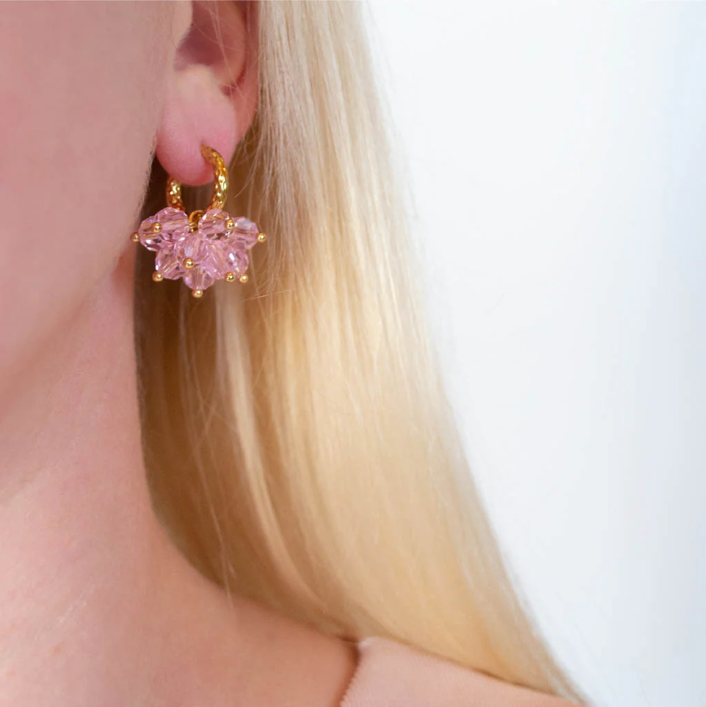 Crystal Pom Pom Kulta Korvakorut, useita värejä - Image 13