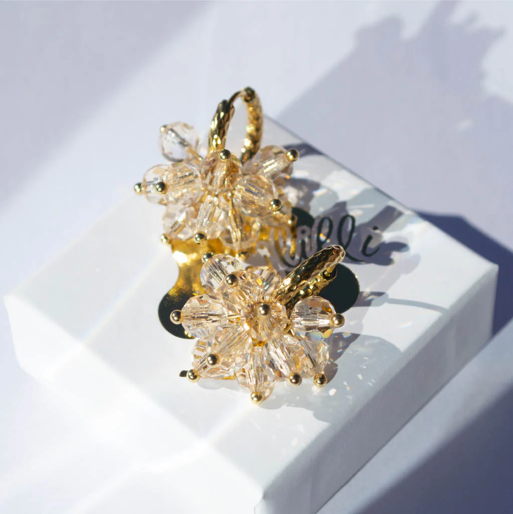 Crystal Pom Pom Kulta Korvakorut, useita värejä - Image 3