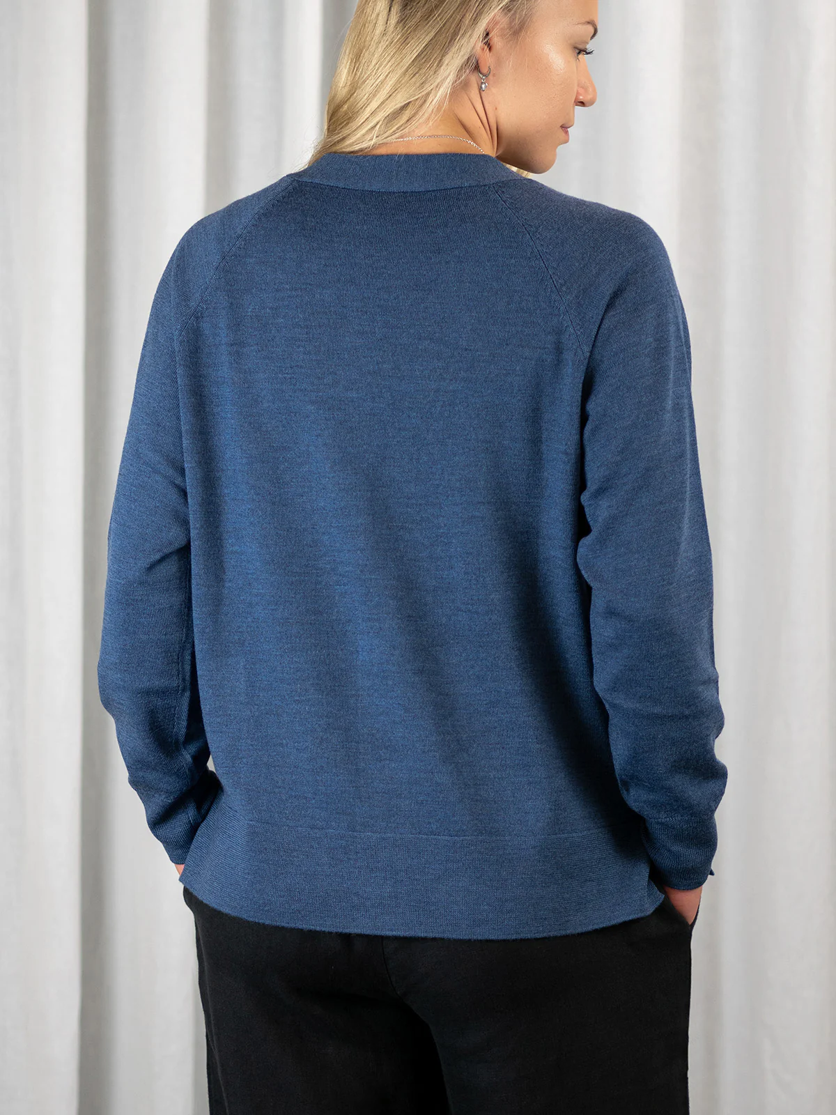 Hermione Merinovillatakki, Denim - Image 3