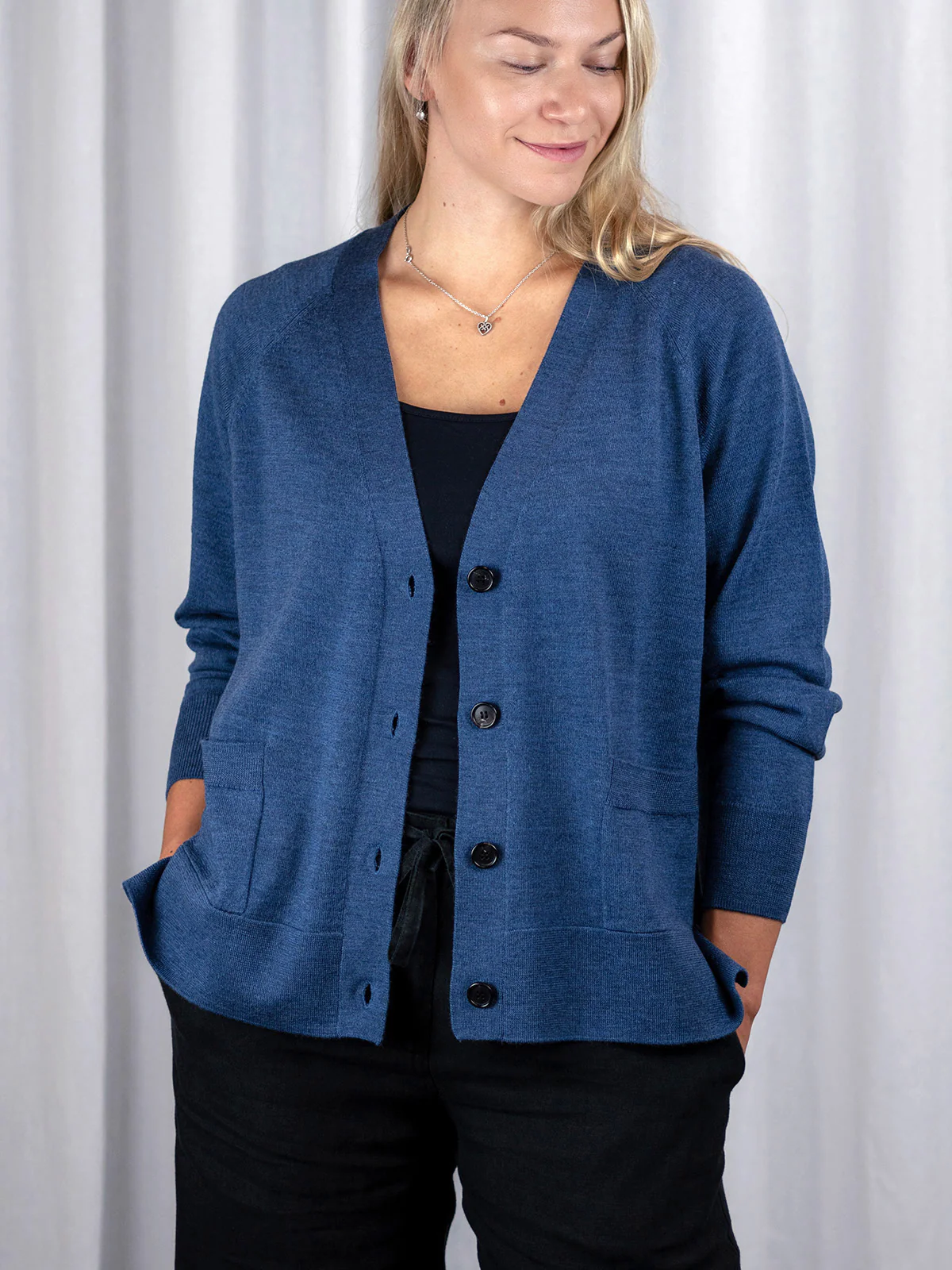 Hermione Merinovillatakki, Denim - Image 4