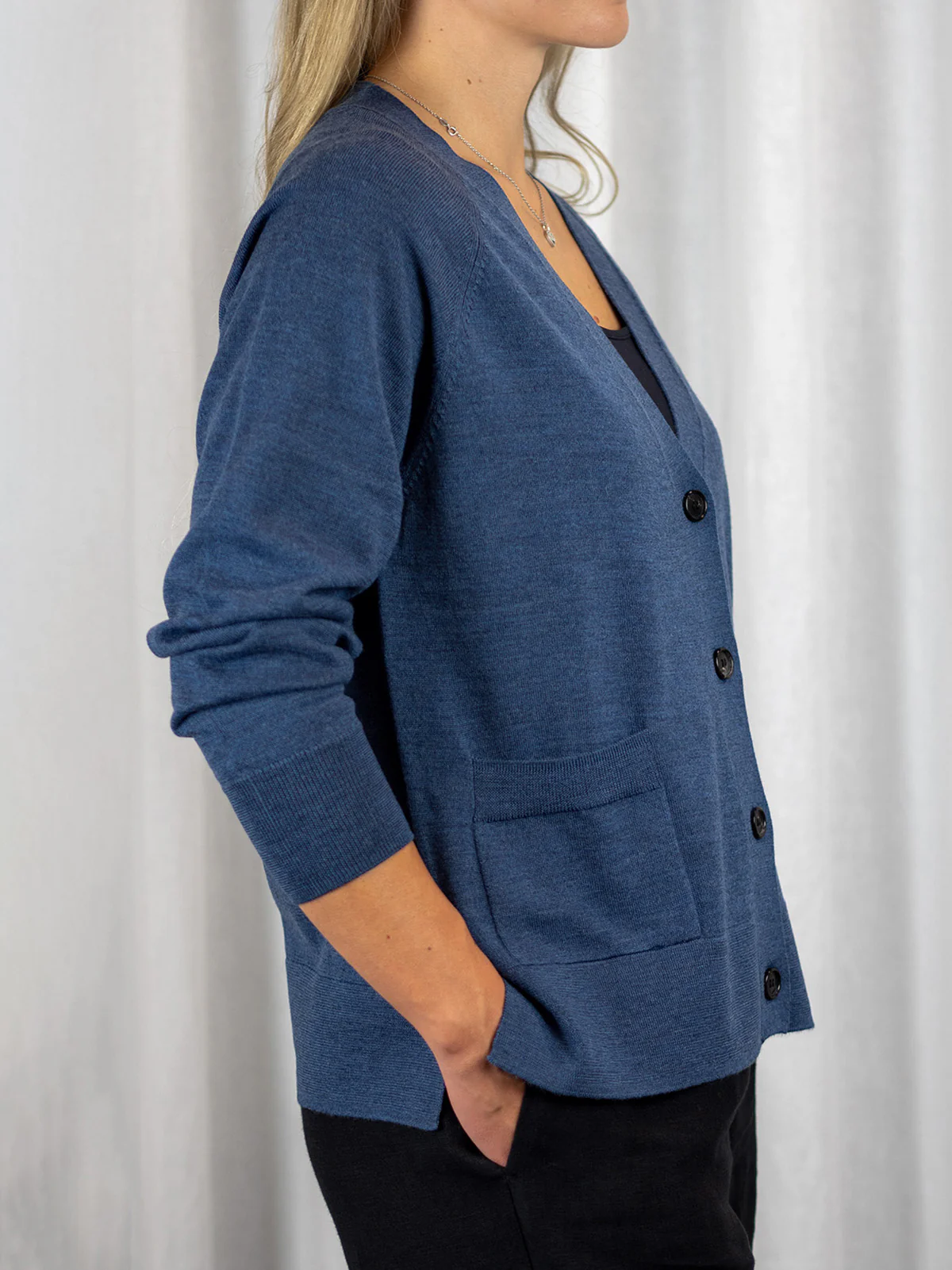 Hermione Merinovillatakki, Denim - Image 5