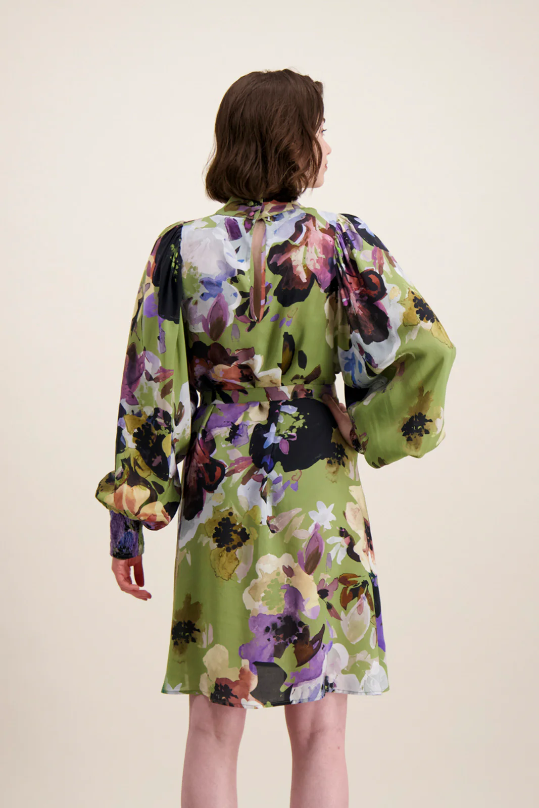 Puff Dress, Olive Anemone - Image 4