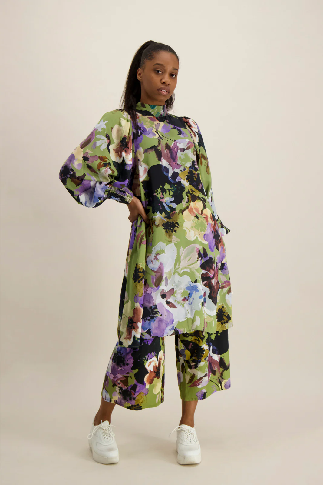 Puff Dress, Olive Anemone - Image 5