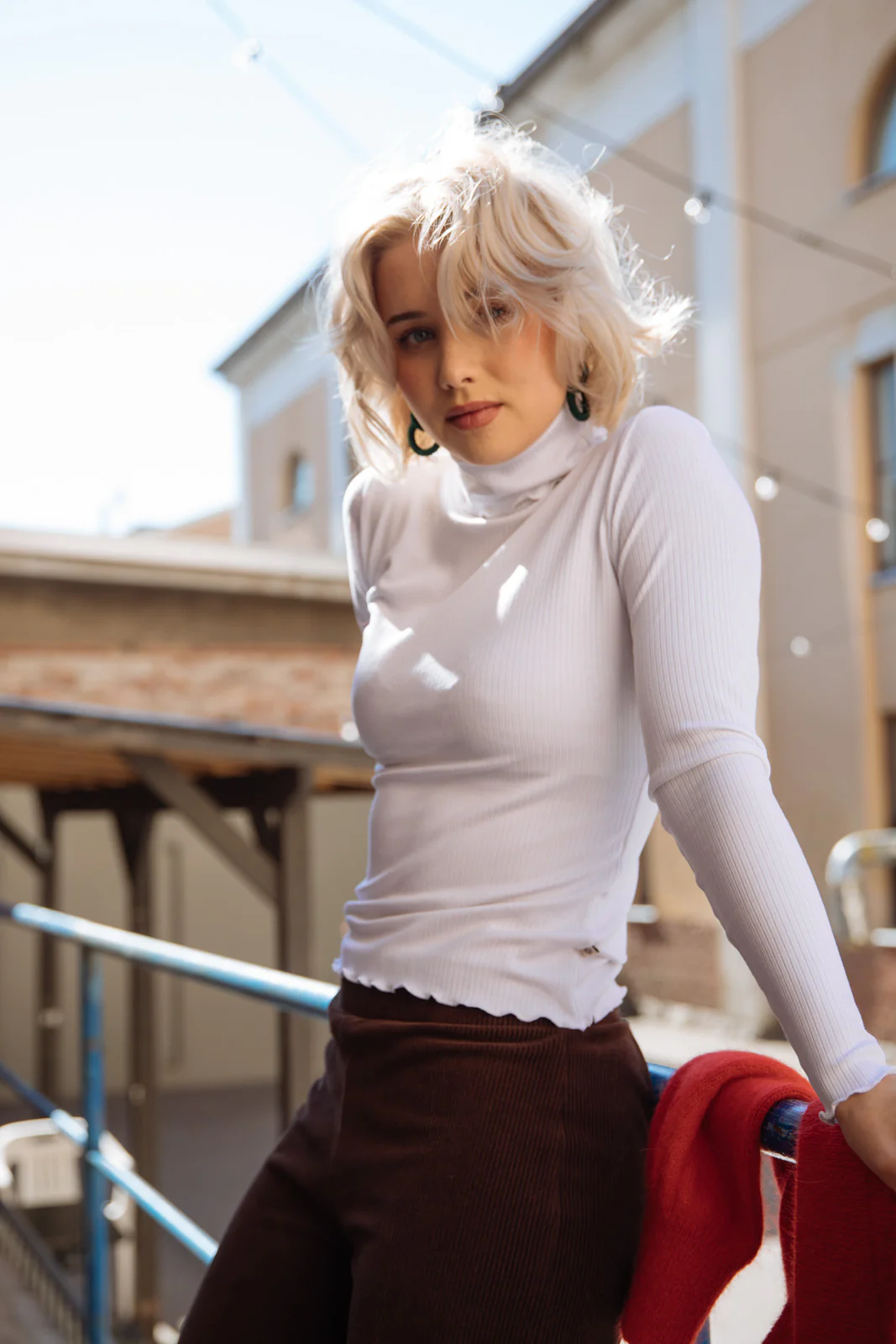 Rib Rollneck, White - Image 3