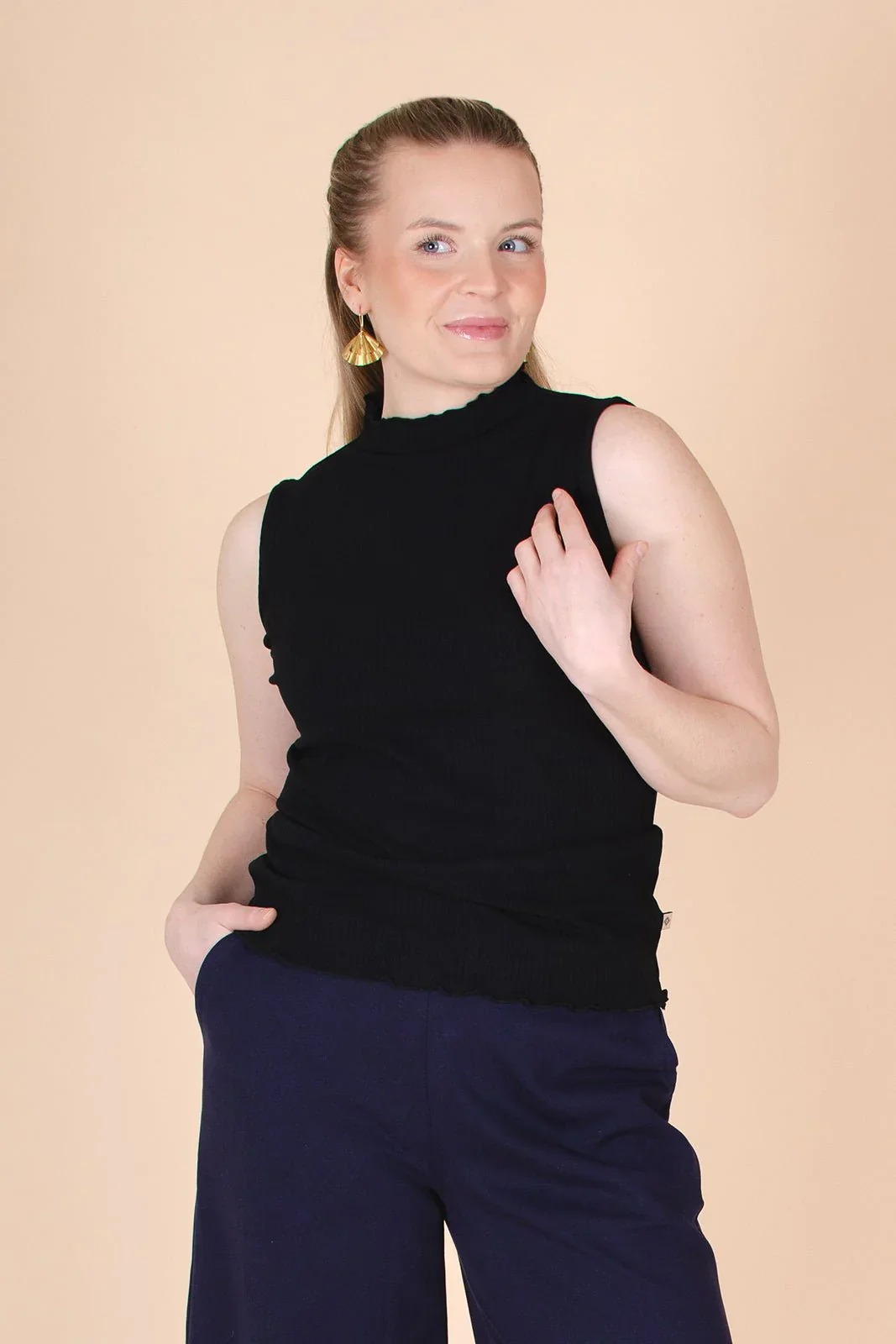 Rib Top, Black - Image 3