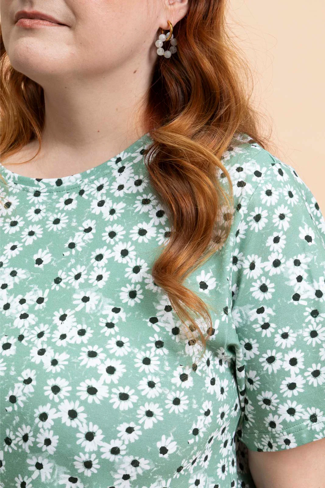 Ruffle T-Shirt Dress, Daisy Sage - Image 3