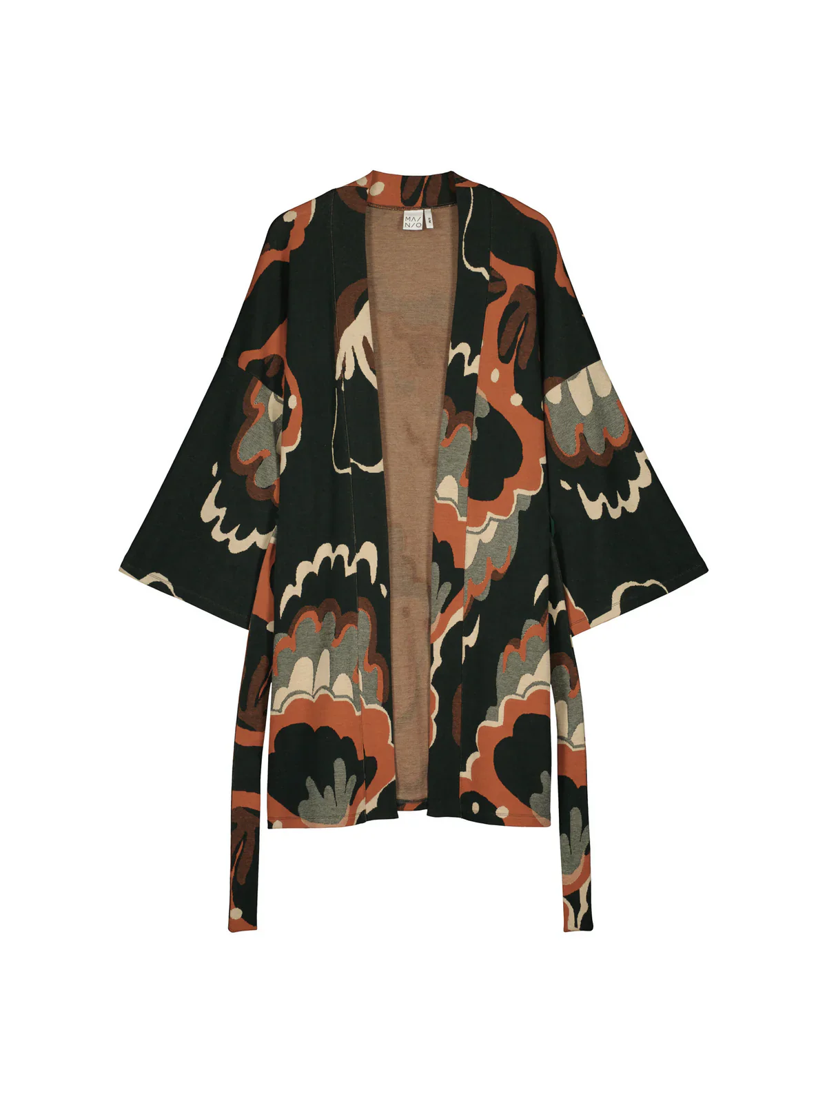 Seashell Jacquard Kimono Jacket With Belt - Image 7