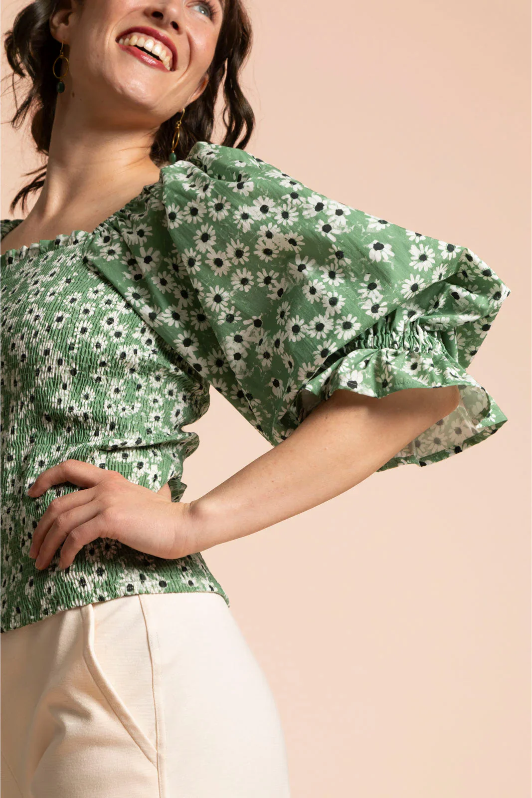 Smock Blouse, Daisy Sage - Image 4