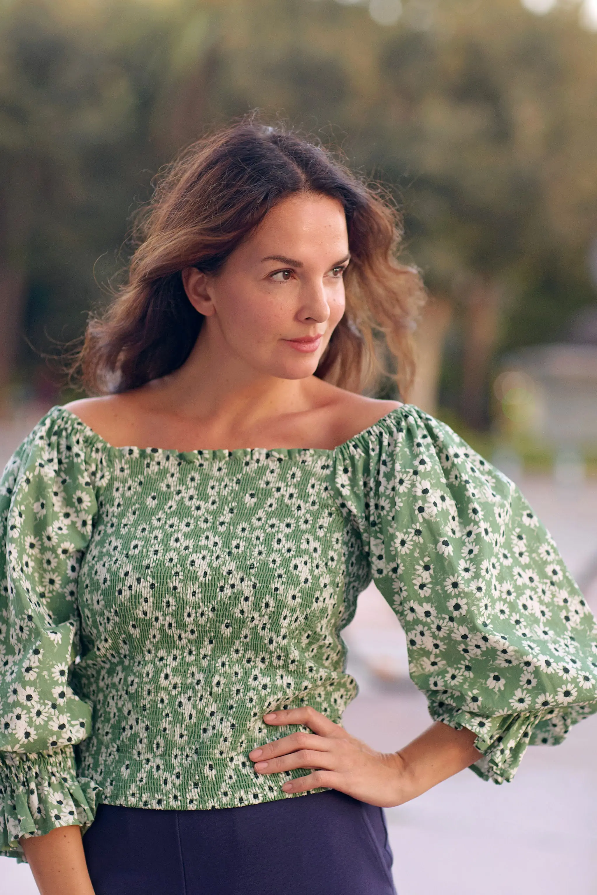 Smock Blouse, Daisy Sage - Image 8