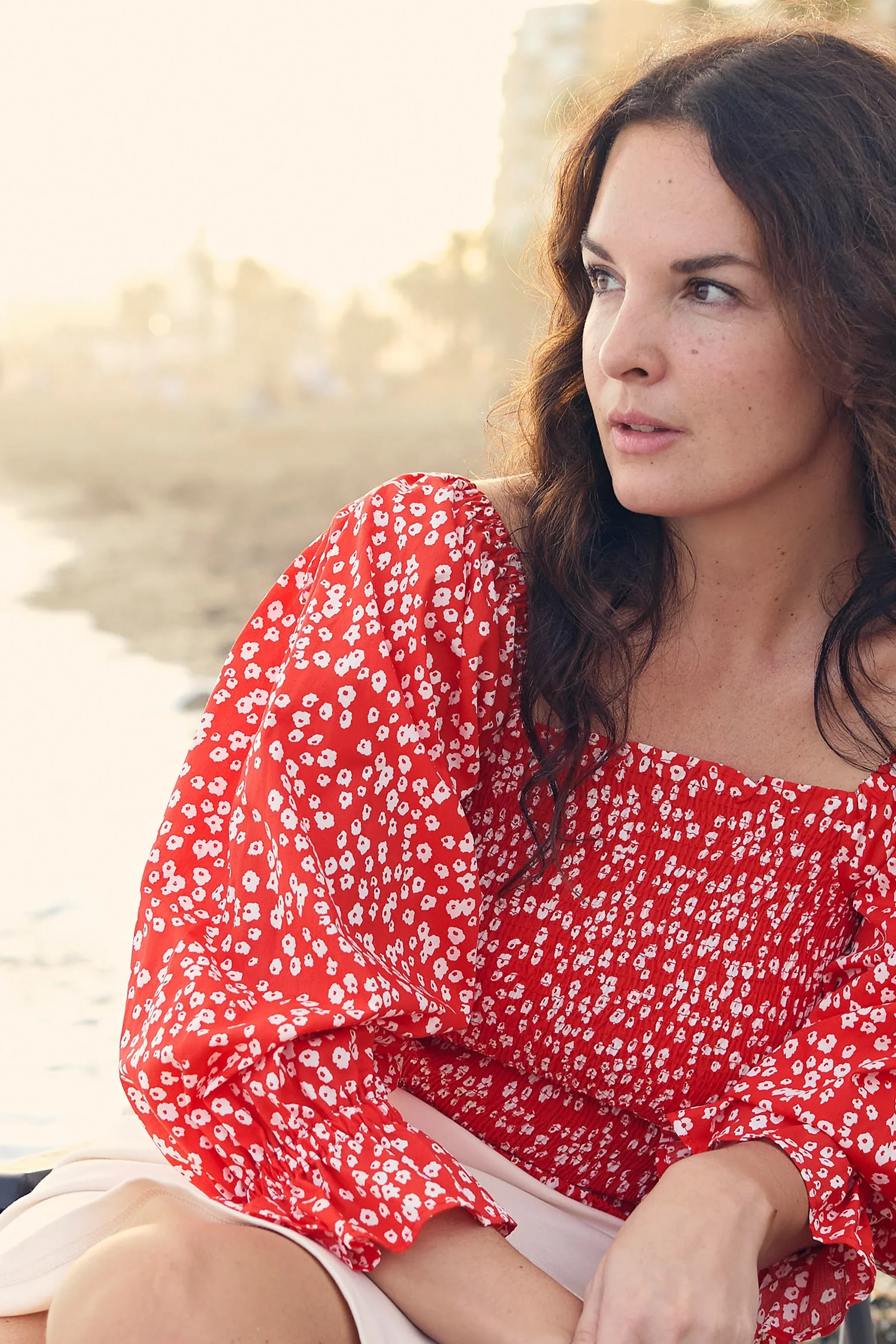 Smock Blouse, Flora Red - Image 5