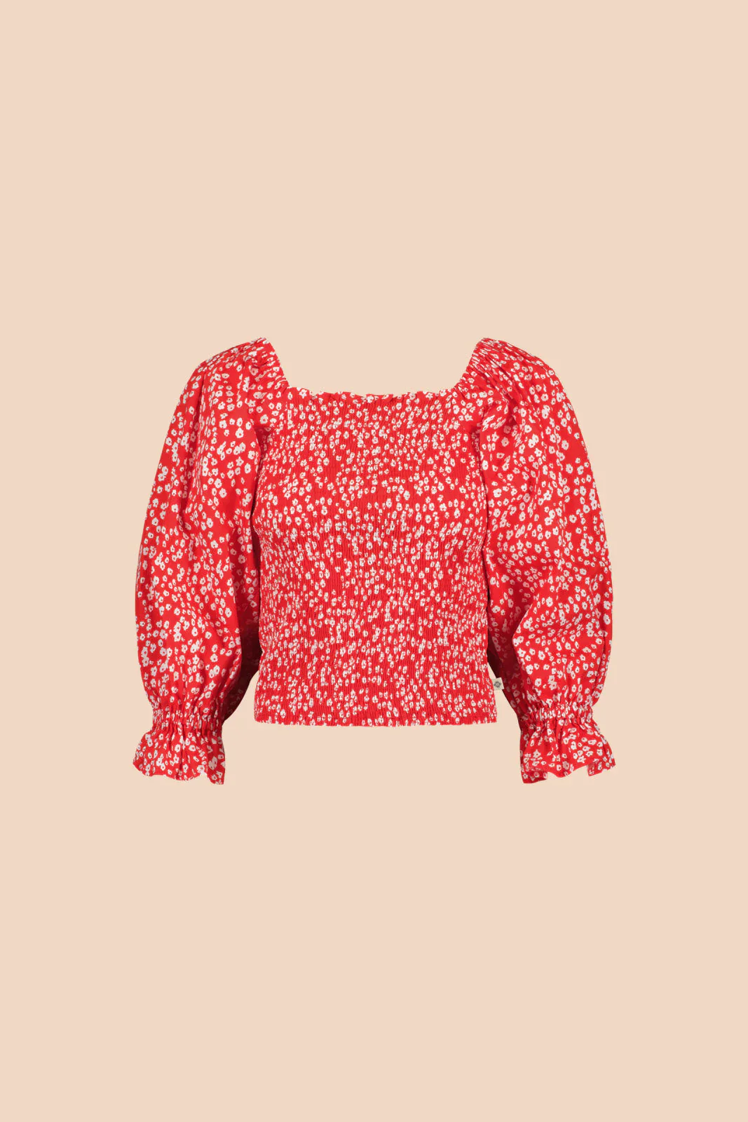 Smock Blouse, Flora Red - Image 7