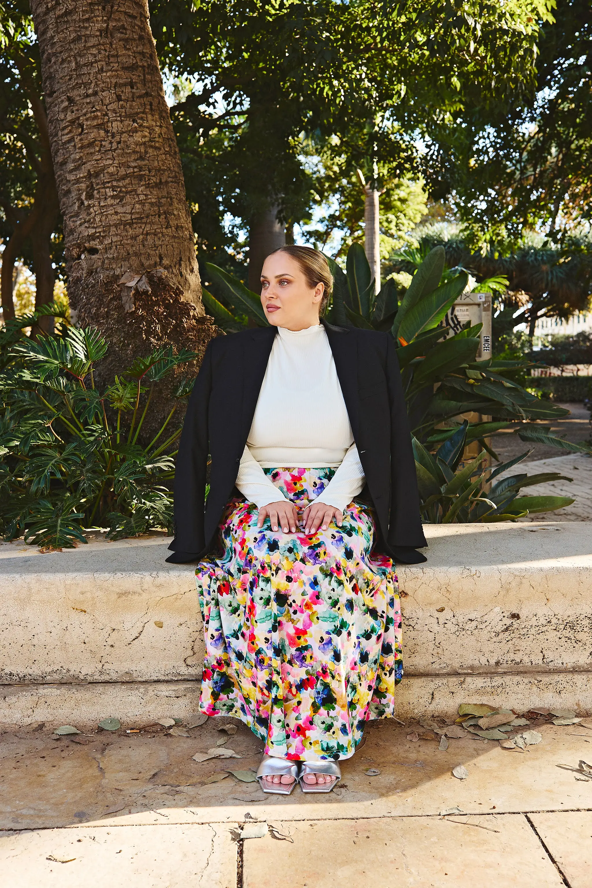 Soft Midi Skirt, Aquarelle Bloom - Image 5