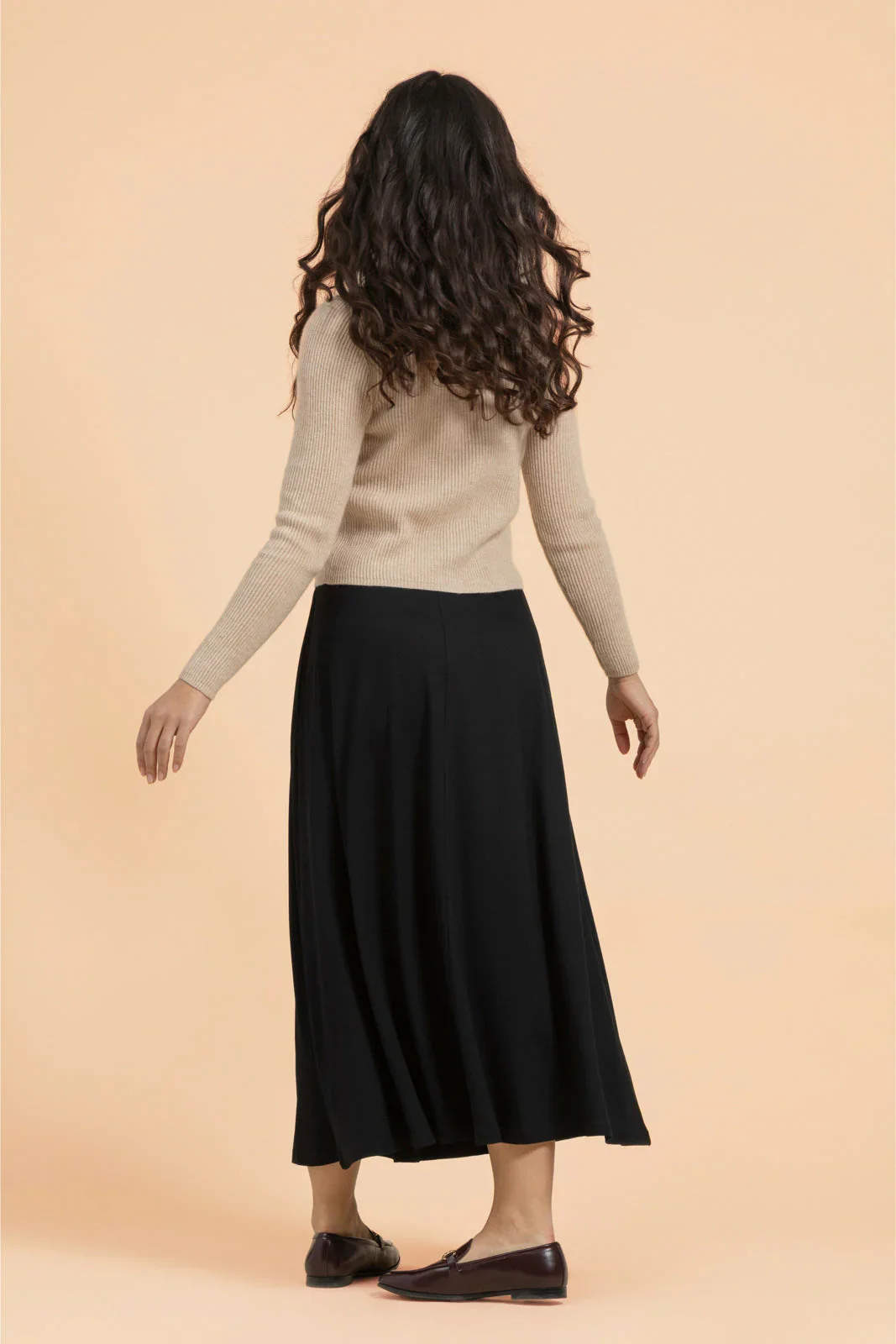 Soft Midi Skirt, Black - Image 3