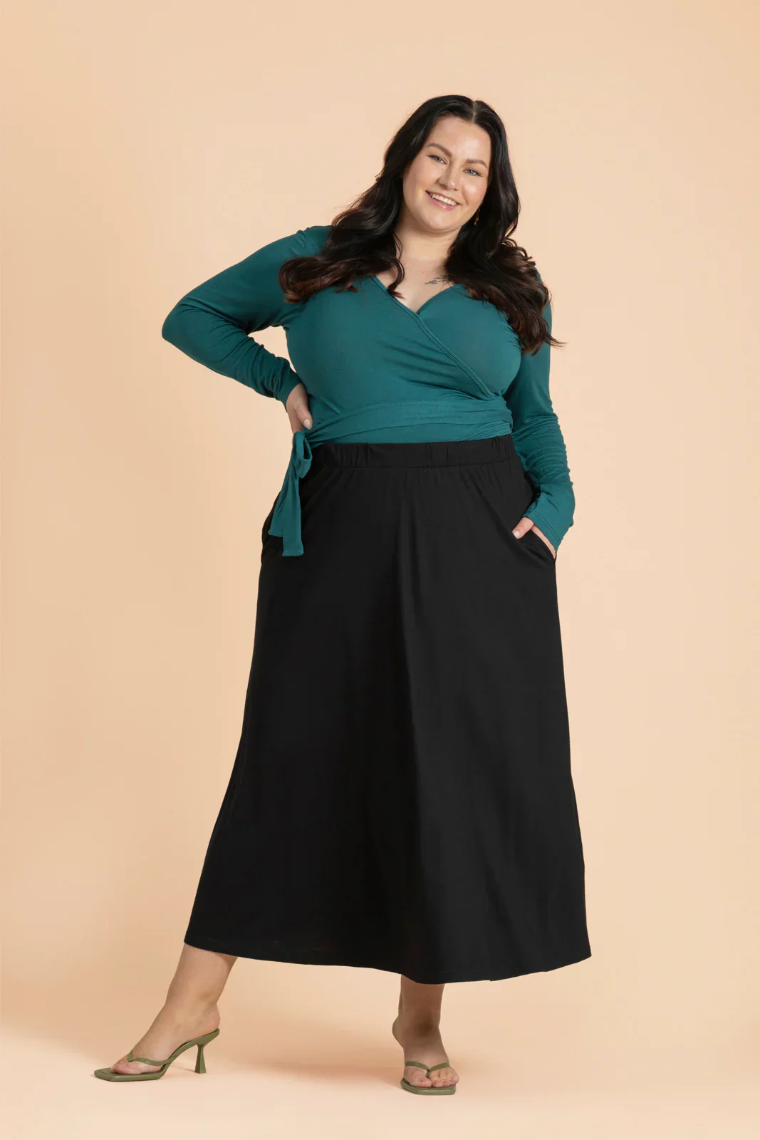Soft Midi Skirt, Black - Image 4