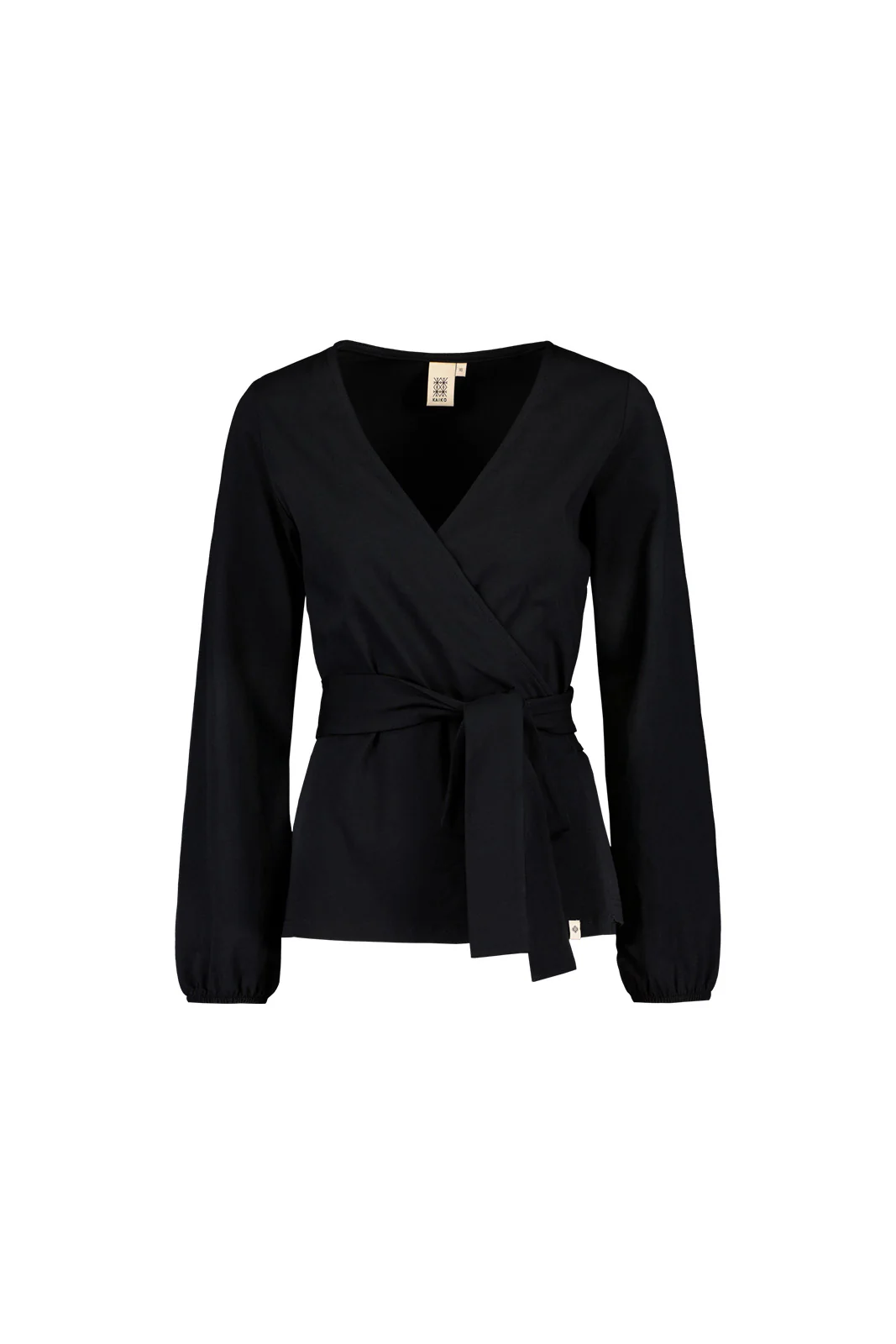 Soft Wrap Blouse, Black - Image 4