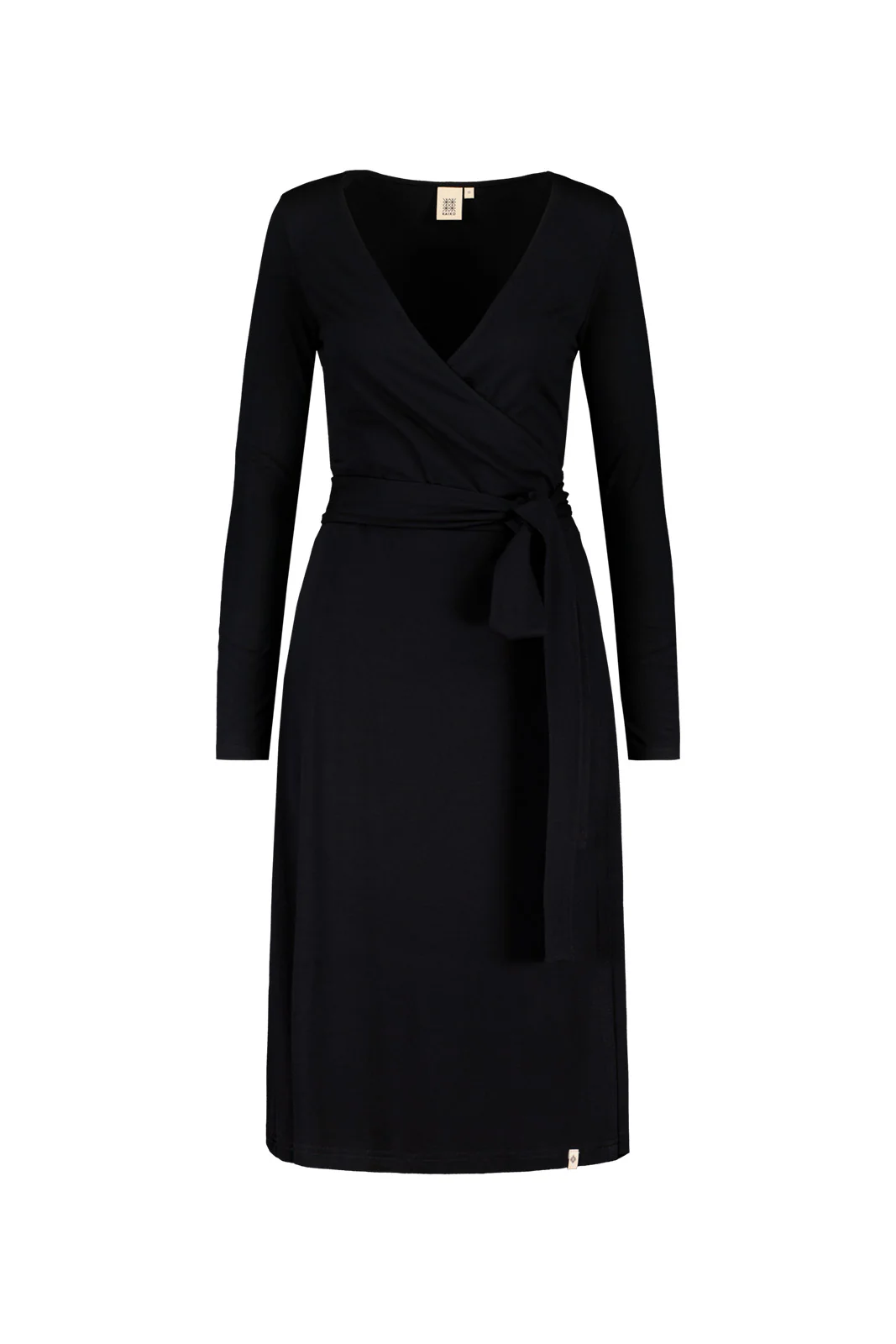 Soft Wrap Dress, Black - Image 4