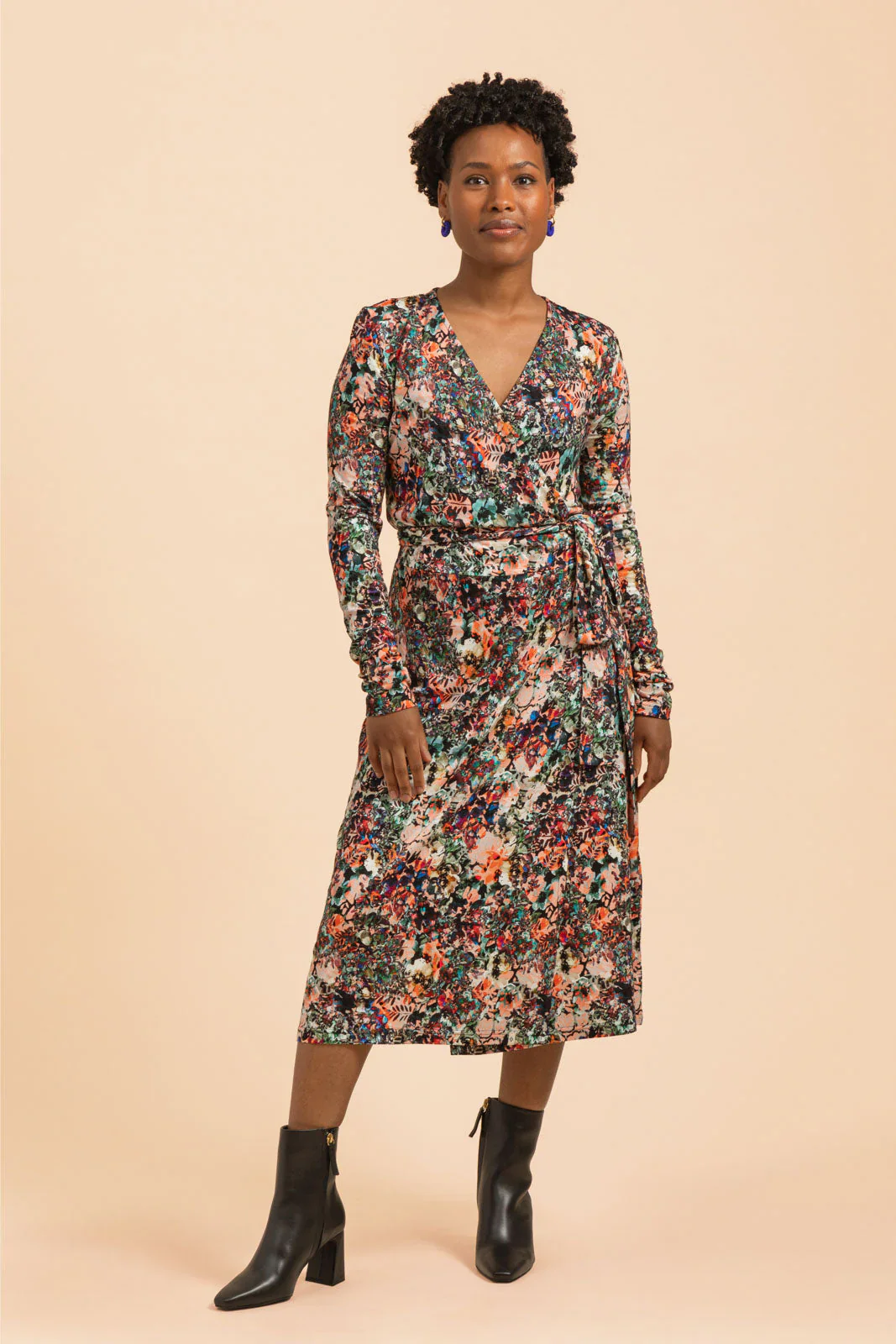 Soft Wrap Dress, Blooming Forest - Image 3