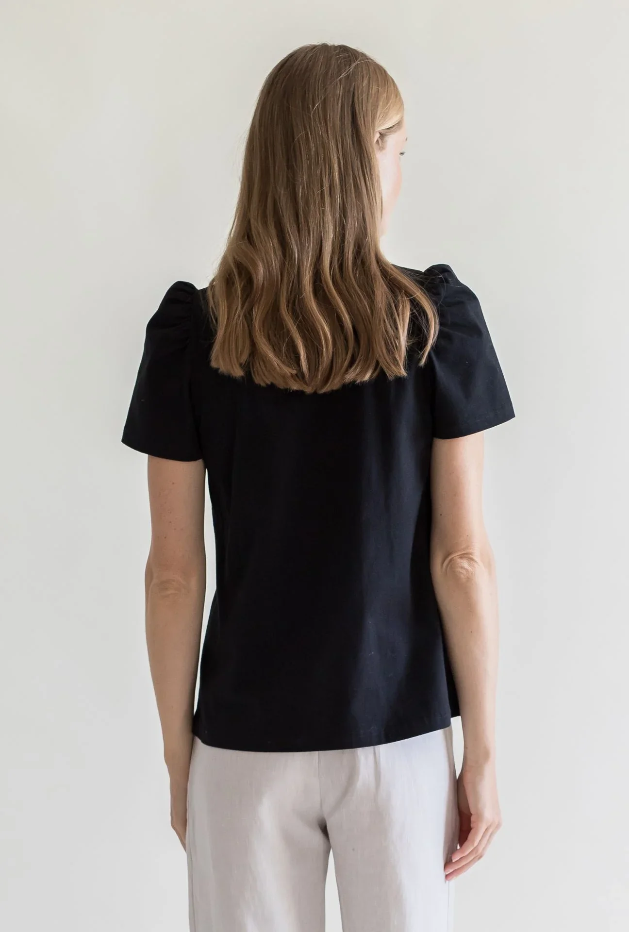 T-shirt Puff Shoulder, Black - Image 3