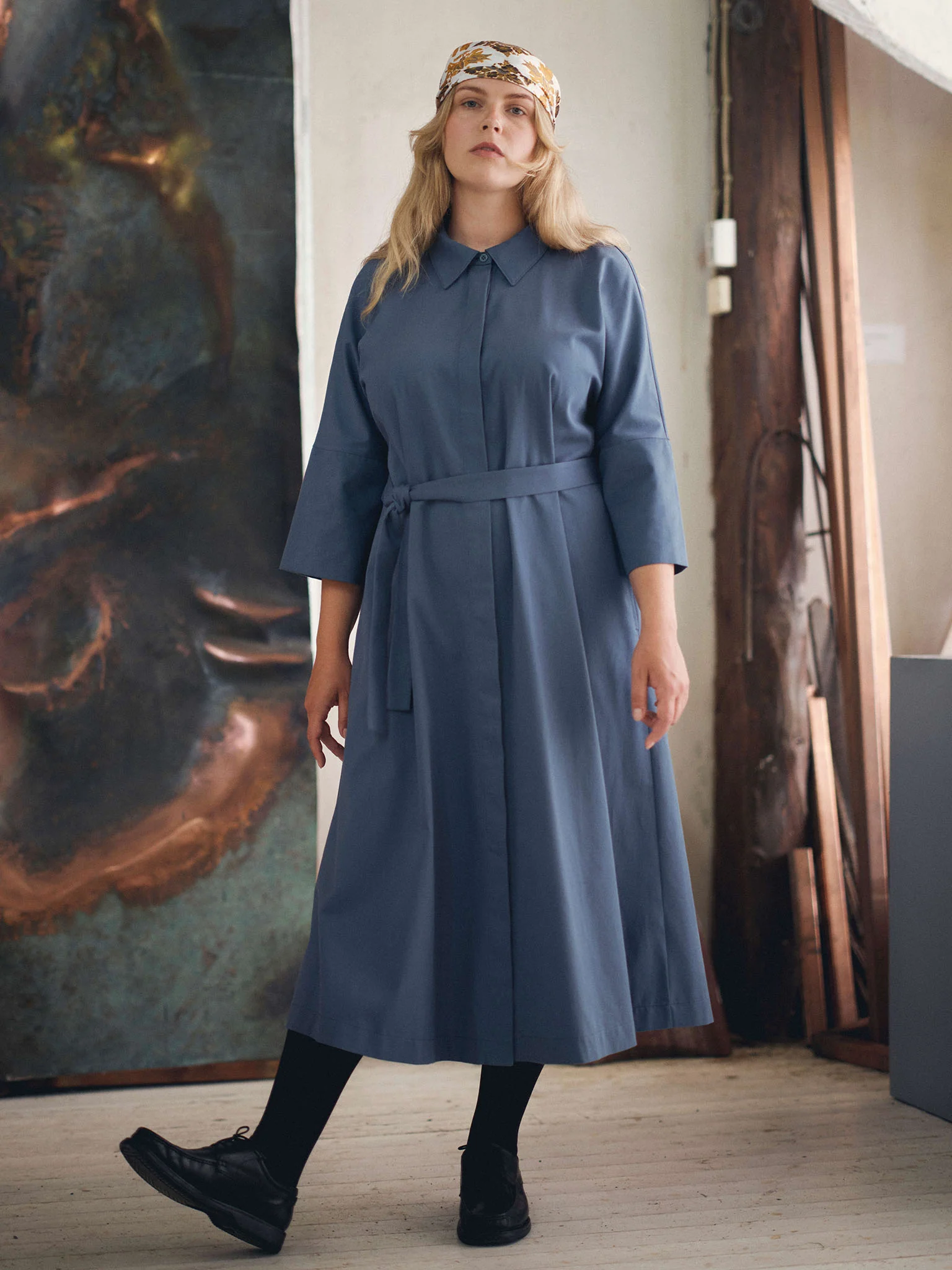 Twill Dress, Vintage Indigo - Image 5