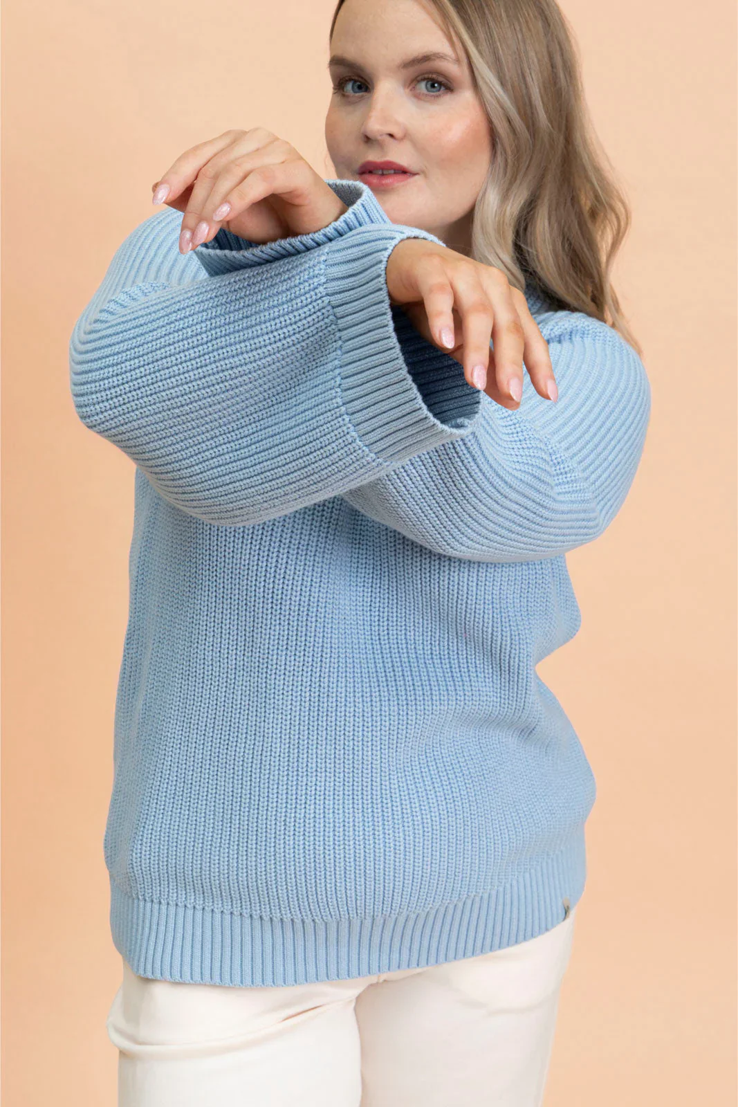 V-neck Jumper, Light Blue - Image 4