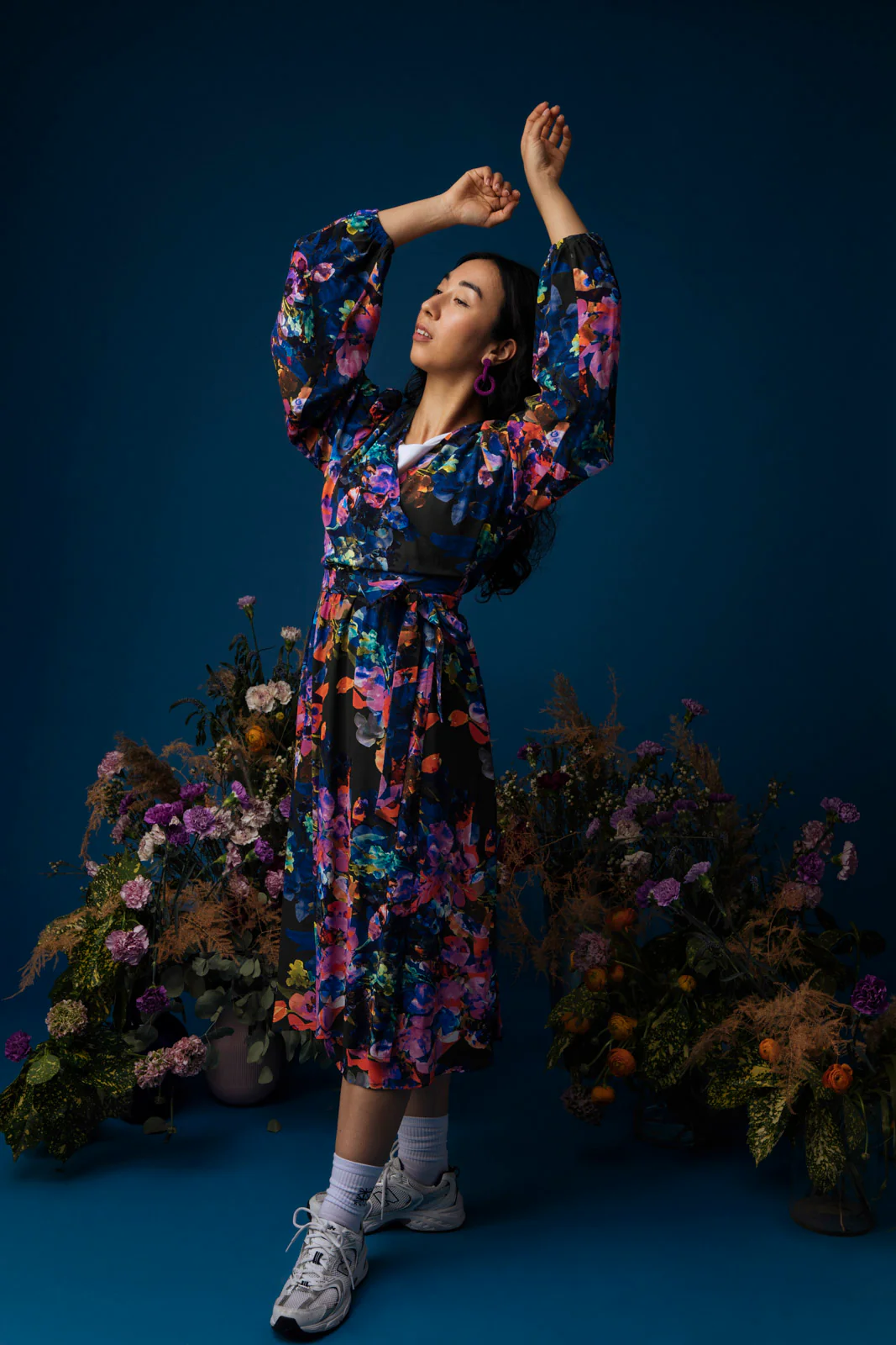Wrap Midi Dress, Sweet Pea - Image 6
